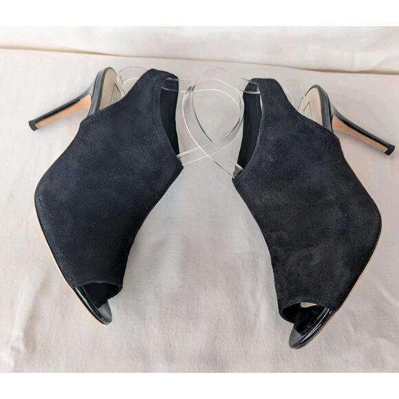 Cole Haan Grand OS Nene Slingback Peep Toe Heel Black Suede Womens Size 8 B - Picture 5 of 9